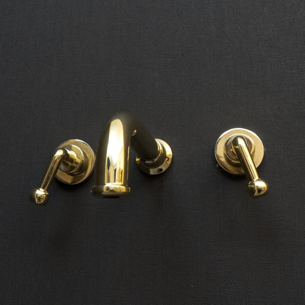 Handcrafted Unlacquered Brass Wall Mounted Faucet, Brass Faucet For Kitchen And Bathroom Wall Mounted Nino