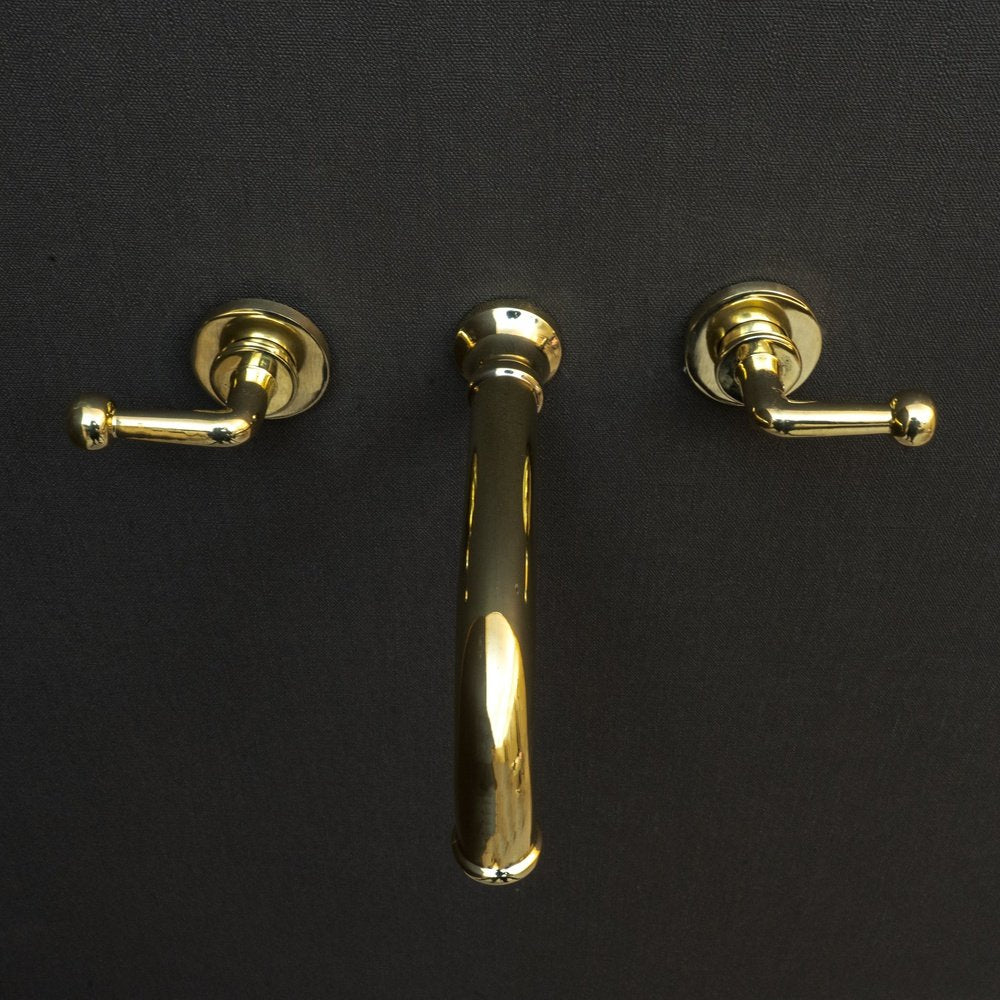 Handcrafted Unlacquered Brass Wall Mounted Faucet, Brass Faucet For Kitchen And Bathroom Wall Mounted Nino