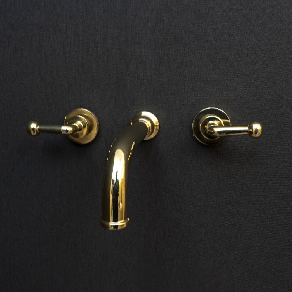 Handcrafted Unlacquered Brass Wall Mounted Faucet, Brass Faucet For Kitchen And Bathroom Wall Mounted Nino