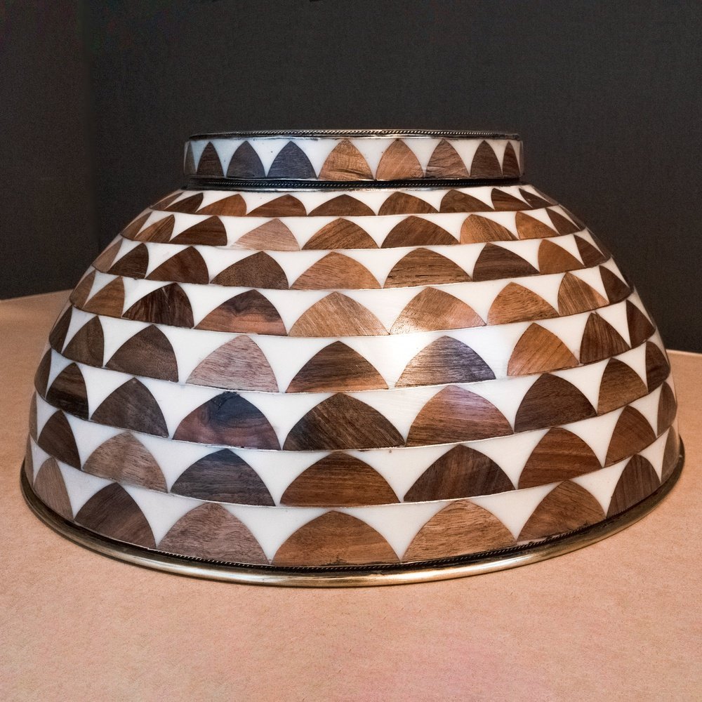 Wood & Brass Bathroom Vessel Sink, Moroccan vessel sinks Wood & Brass Bathroom Vessel Sink